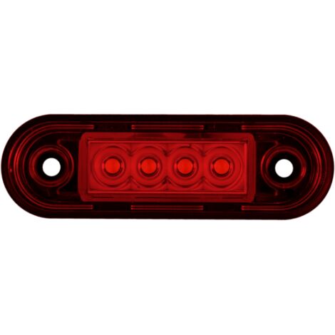 Luz indicadora lateral de LED 4 LED 12-24V 83mm color rojo.
