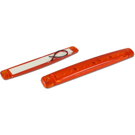Luz indicadora lateral LED con 12 LED, 12-24V, 170 mm, color amarillo.