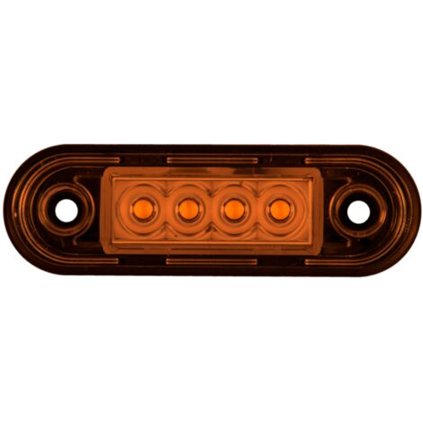 Luz indicadora lateral LED de 4 LED, 12-24V, 83mm, amarilla.