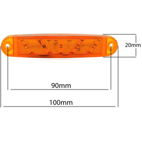 Luz indicadora lateral LED FR0300S, color naranja, 10 LED