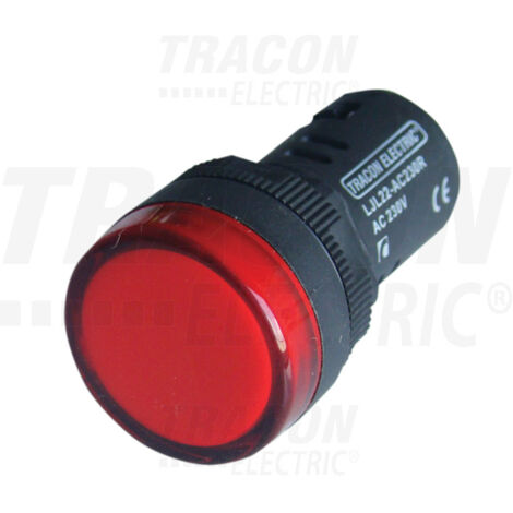 Luz indicadora LED, roja 24 V CA/CC, d=22 mm