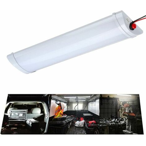Luz Interior de coche de 12V, lámpara de barra de tira LED, autobús, caravana con interruptor de encendido/apagado, luz de trabajo, furgoneta, camión, caravana, barco, luz de techo