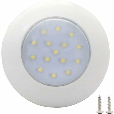 Luz interior de coche redonda de 15 ledes, luz interior impermeable de luz blanca de 12 V, 95 mm