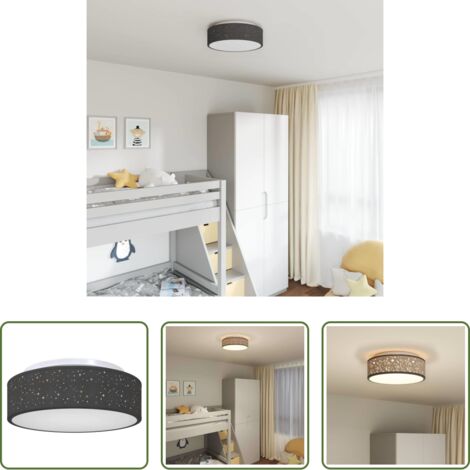 Luz interior -  Lámpara de techo con focos Negro 38 x 38 x 13,5 cm tela