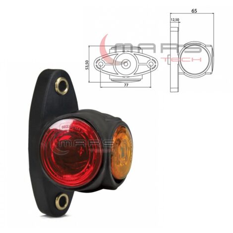 Luz lateral LED para camión 24V, color rojo - naranja
