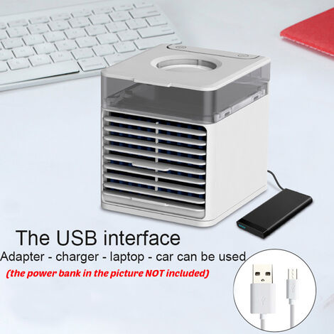 Luz LED 500ml Portátil Mini USB Ventilador Ventilador Aire acondicionado (Blanco) Agito