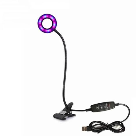 Luz LED de 1 cabezal con clip para cultivo de plantas, luz de relleno, espectro completo, luz solar para viveros suculentos, 3,5 pulgadas