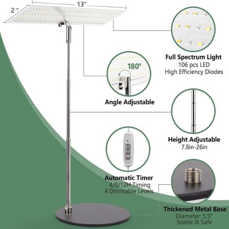 Luz LED de relleno para plantas, elevador de escritorio, espectro completo, hidroponía, vegetales, flores, plántulas, luz para cultivo de plantas