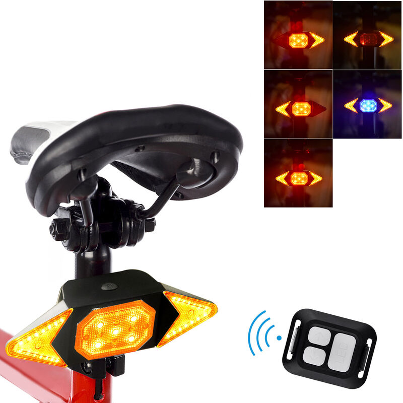 

Luz LED de senal de giro para bicicleta Luz trasera de bicicleta recargable por USB con indicador de direccion Luz de seguridad para ciclismo