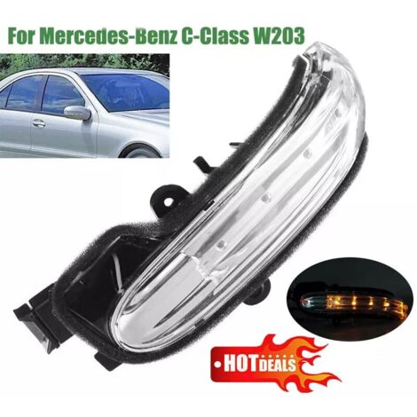 SNQ Luz LED intermitente para espejo retrovisor, impermeable, de repuesto para Mercedes-Benz Clase C W203 (4 puertas, 2004-2007), derecha, A2038201621