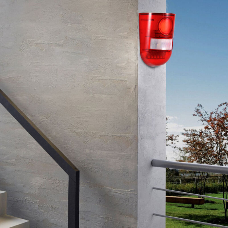 

Luz LED con sirena intermitente y sensor antirrobo de energía solar Detector