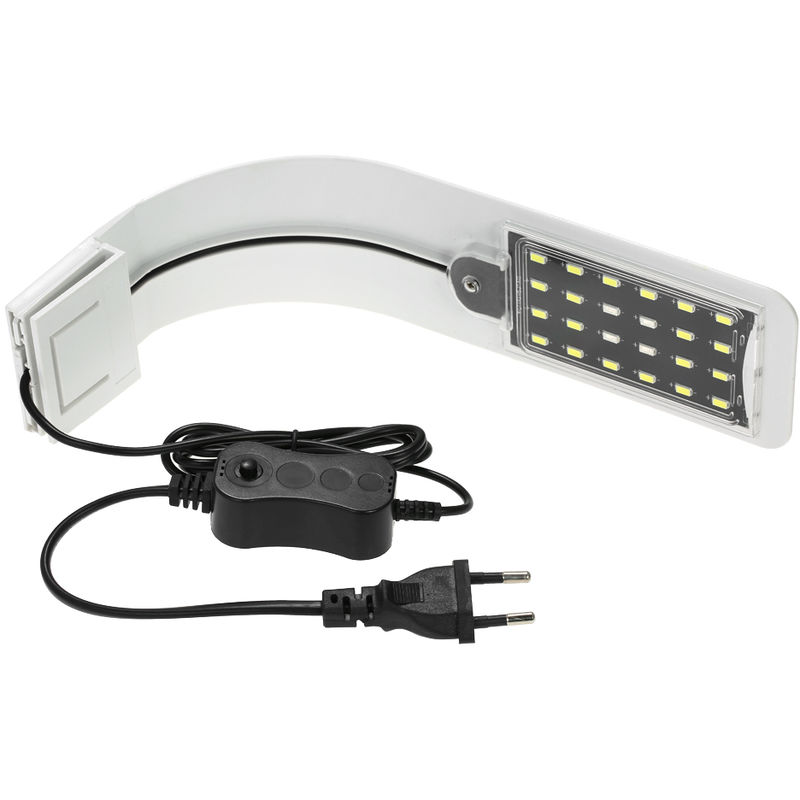 

Luz LED para acuario de 10 vatios, lampara de iluminacion con clip, 24 LED, BLANCO