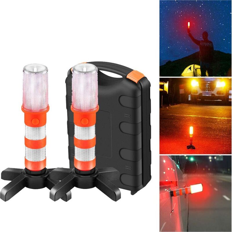 

Luz LED para iluminar la carretera, 2 uds., Kit de seguridad intermitente de emergencia para carretera, kit de luz estroboscópica, baliza de