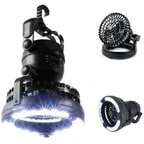 Luz LED portátil para acampar con ventilador de techo - Iluminación de emergencia y refrigeración por huracanes - Práctica lámpara de jardín para el hogar
