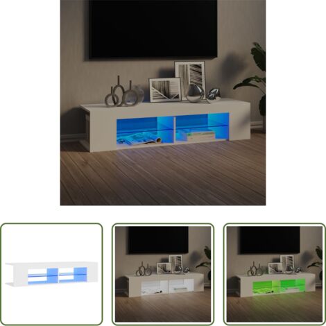 Luz LED RGB -  Mueble de TV con luces LED blanco 135x39x30 cm
