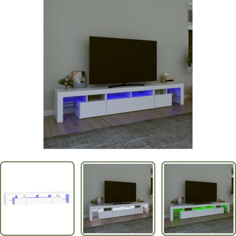 Luz LED RGB -  Mueble de TV con luces LED blanco 230x36,5x40 cm