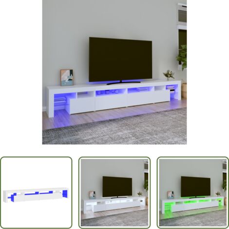 Luz LED RGB -  Mueble de TV con luces LED blanco 260x36,5x40 cm