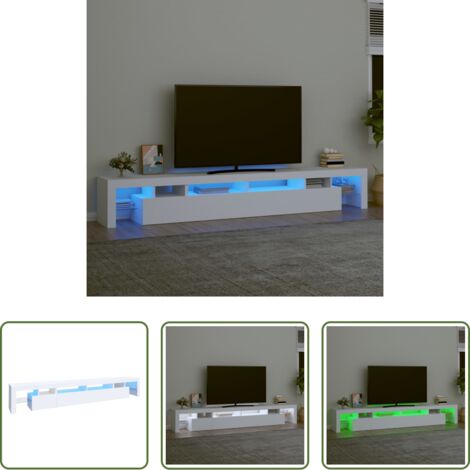 Luz LED RGB -  Mueble de TV con luces LED blanco 260x36,5x40 cm