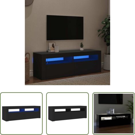 Luz LED RGB -  Mueble de TV con luces LED negro 120x35x40 cm