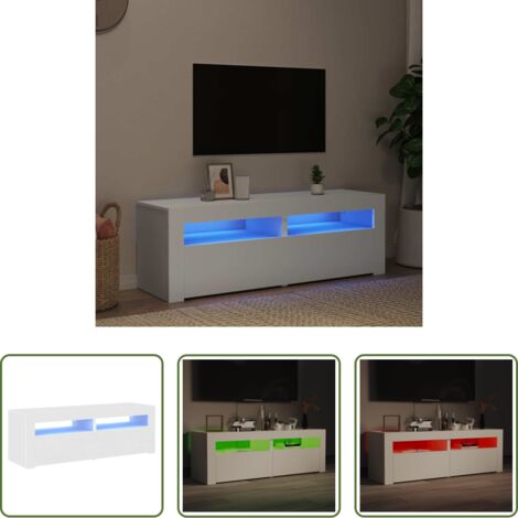 Luz LED RGB -  Mueble para TV con luces LED blanco 120x35x40 cm