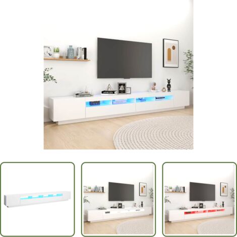 Luz LED RGB -  Mueble para TV con luces LED blanco 300x35x40 cm