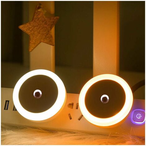 Luz nocturna ámbar, sensor de luz inteligente, luz nocturna LED que se conecta a la pared, luz difusa, eficiencia energética, para dormitorio, baño, cocina, pasillo, escaleras, habitación de los niños