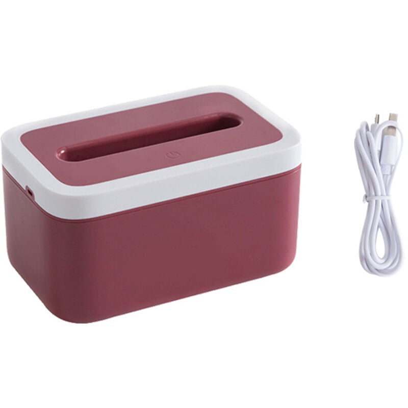

luz nocturna con control tactil, dispensador de toallas de papel, soporte de almacenamiento,rojo