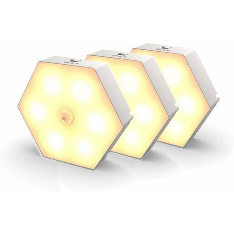 

Luz nocturna con sensor de movimiento, luz de movimiento con batería, luz nocturna automática de encendido / apagado, sensor de movimiento LED para