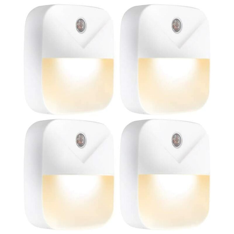 

Luz nocturna LED Aultra de 4 piezas, luces nocturnas LED que se conectan a la pared, sensor crepuscular súper inteligente activado, encendido y