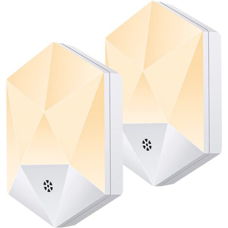 Luz nocturna LED con control de luz de diamante inteligente, 0,5 W, luz decorativa para dormitorio, sala de estar, adecuada para luz ambiental de luz nocturna para habitación de bebé, 2 piezas