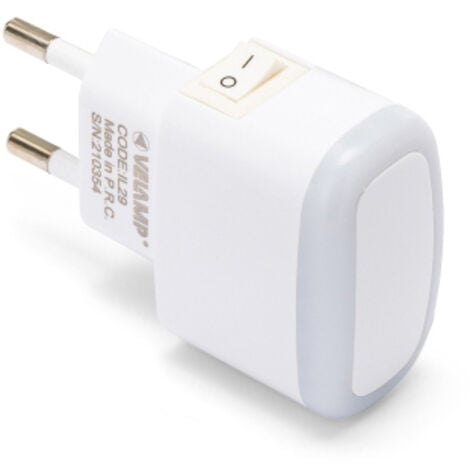 IDROWEB Luz nocturna LED con interruptor FROOT (blanca) VELAMP