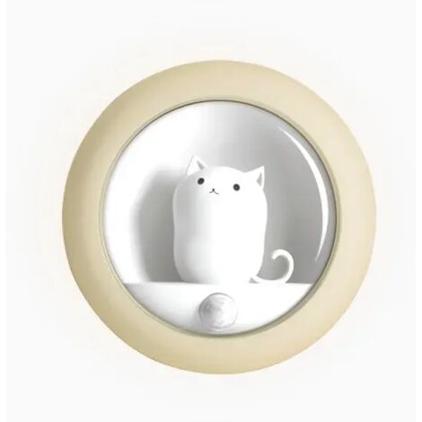 Luz nocturna LED con sensor de gato para dormitorio, lámpara de pared con alimentación USB, iluminación inteligente para el hogar, decoración para dormitorio, color amarillo