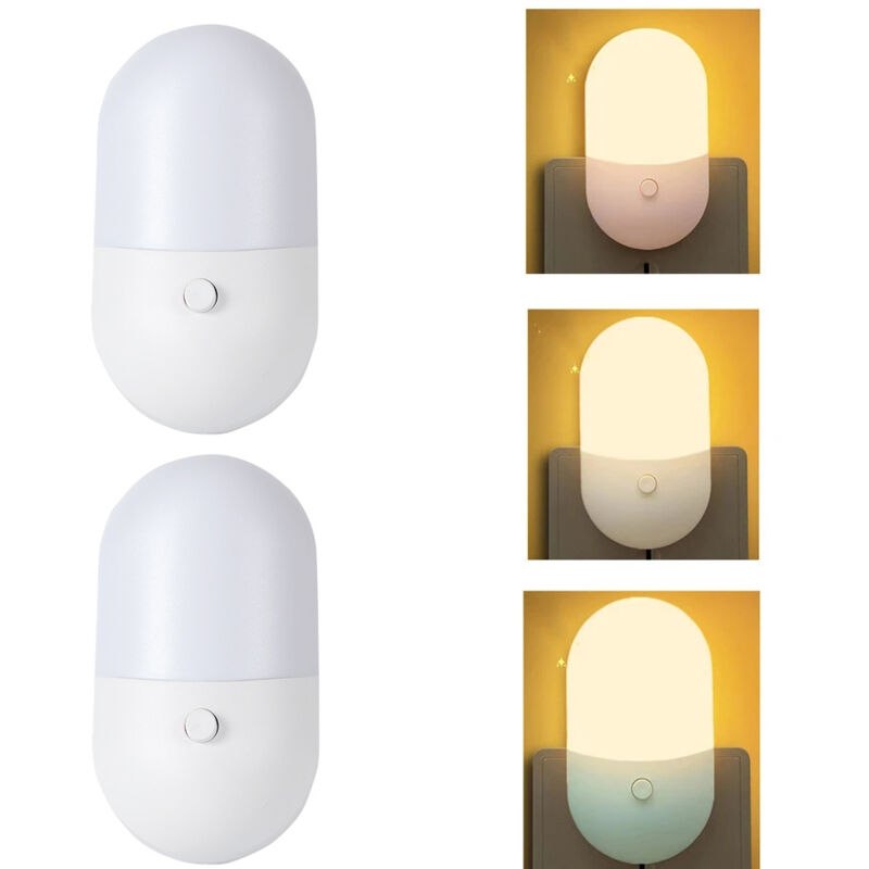 Luz nocturna LED de 2 piezas para cabecera de niños, pasillo, baño, enchufe europeo, bonito regalo para el dormitorio.
