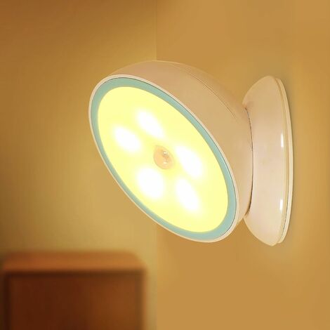 Luz nocturna con sensor de movimiento LED, Set de 2 Lámparas 65x65x30mm, Luz  de enchufe para