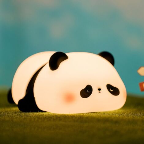 Luz nocturna LED para bebés y niños, 3 niveles de brillo, recargable, con temporizador, ideal para niñas. Lámpara de panda de silicona táctil, perfecta para decorar la habitación infantil. Un regalo i
