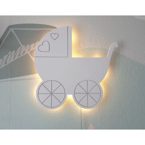 Luz nocturna LED para cochecito que funciona con pilas