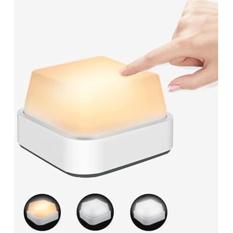 Luz nocturna para niños, luz nocturna LED, lámpara de noche para bebé, luz nocturna magnética recargable por USB con 3 colores, luz estática portátil y regulable para habitación de bebé, dormitorio y 