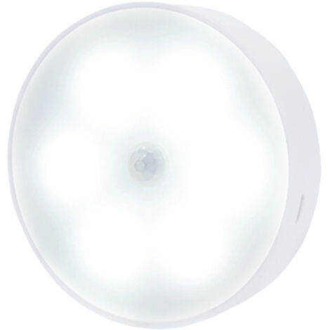 Luz nocturna recargable con sensor de movimiento, lámpara LED blanca cálida, luz magnética para armario, dormitorio, cocina, escaleras, pasillo.