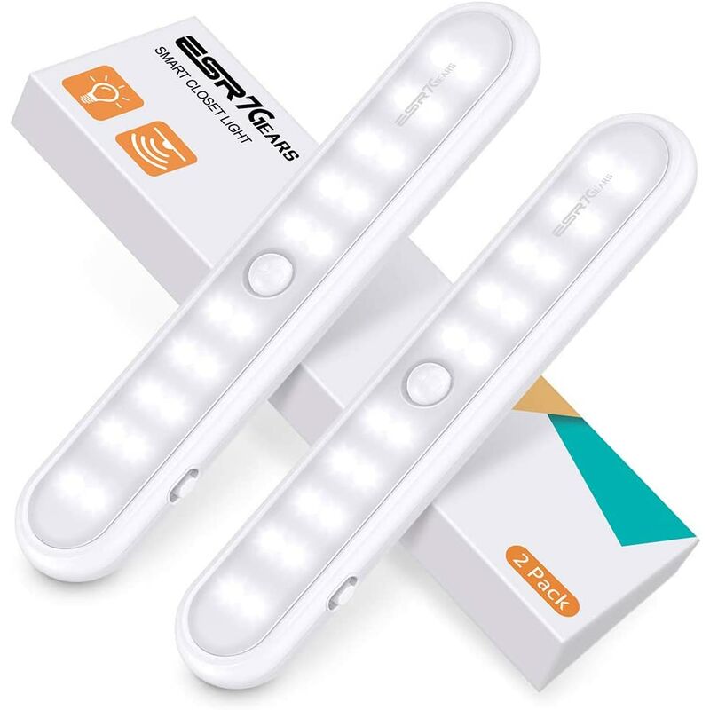 

Abcrital - Luz para armario, luz para armario de 20 LED, funciona con pilas, 3 modos y accesorio magnético, sensor de luz de movimiento portátil,