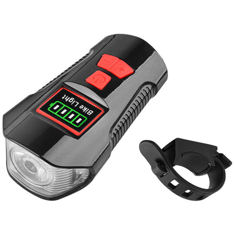 

Luz de bicicleta Faro de ciclismo recargable por USB con bocina de 120dB 4 modos de iluminacion Faros delanteros de bicicleta a prueba de agua para