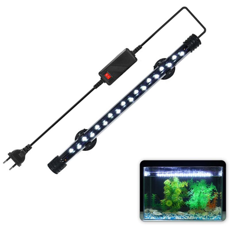 

Luz para pecera, luz LED para acuario, luces sumergibles, luz subacuatica,Luz blanca, 28cm, UE