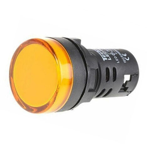 Luz piloto LED de 30 mm para paneles de control 230 VAC  Amarillo