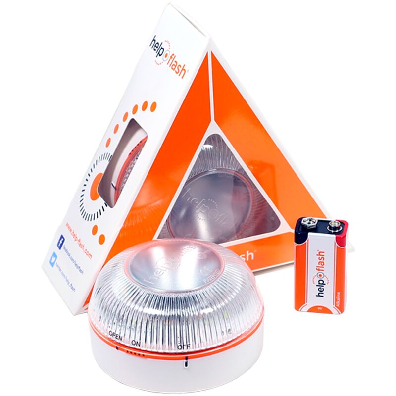 

luz de emergencia AUTÓNOMA, señal v16 de preseñalización de peligro y linterna, homologada, normativa DGT, V16, con base imantada, activación