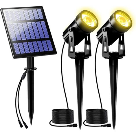 Luz solar de seguridad para exteriores, ideal para jardín, resistente al agua IP65, encendido/apagado automático, para patio y terraza, luz blanca cálida.