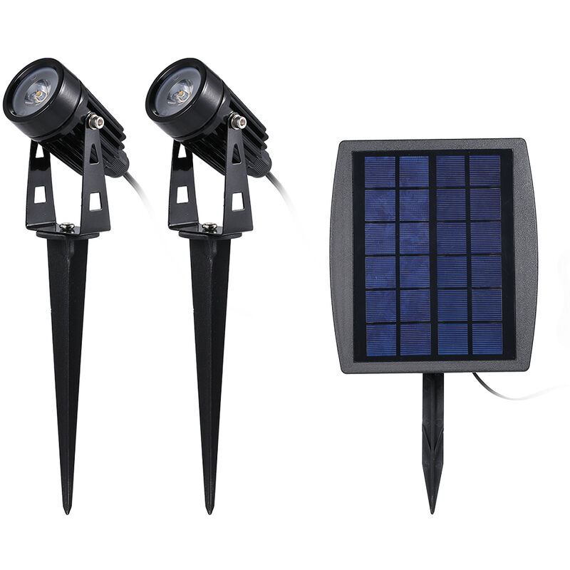 

Luz solar enchufable 2LED, panel solar de polisilicio / grado de proteccion IP65,Blanco calido