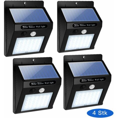 Luz Solar Exterior 30LED Lámpara Solar con Sensor Luz de Pared Seguridad para Jardín Patio Corredor Terraza