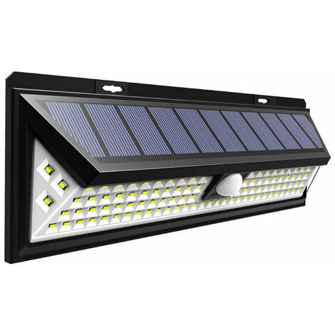 Luz Solar Exterior 4 Modos Luces LED Solar Exterior con Sensor de Movimiento 4500mAh, IP65 Impermeable Focos Solares para Exterior Aplique Lampara Solar para Exterior Jardin [Clase de eficiencia energ