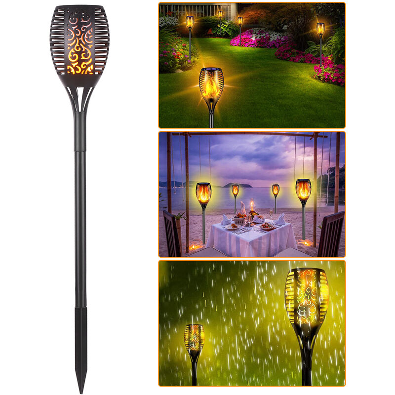 

Luz solar, luz de antorcha de llama parpadeante impermeable