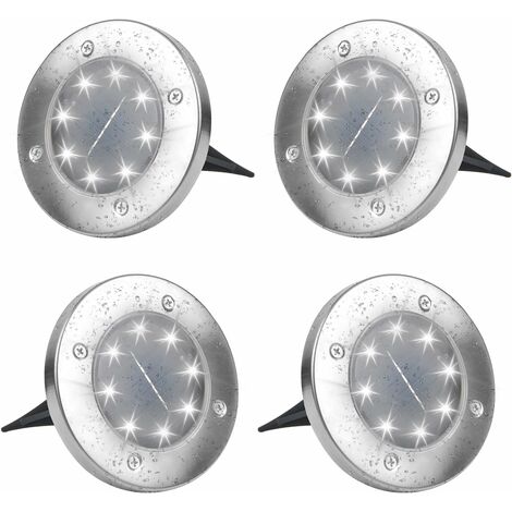 Luz Solar MINKUROW Para Exteriores, Blanco Frío, 6000k, Paquete De 4, Lámpara Solar Impermeable, Foco Empotrado Para Camino, Jardín, Terraza, Césped