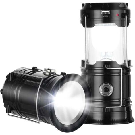 Luz solar para acampar en caso de cortes de energía: luz solar esencial para acampar, recargable por USB, plegable e impermeable para iluminación de emergencia en interiores y exteriores (c